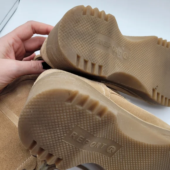 Y2K Report Icon Womens Lace-UpTan Suede Boots Faux Fur Size 8 - Picture 11 of 15